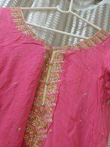 Suit With Flaired plazo N Dupatta