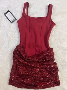 Newme corset back sequence mini dress