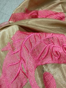 Full Embroidery Gold N Peach Dupatta