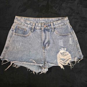 Distressed Denim Shorts y2k mini
