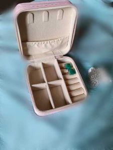 Pink Travel Jewelry Organizer Case