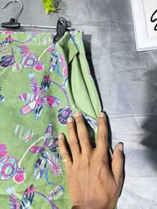 Green Floral Print Skirt