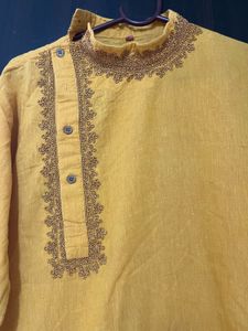 Yellow Embroidered Kurta