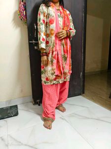 Floral Print Kurta Set with Dupatta