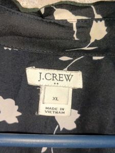 J.Crew Floral Short Sleeve Button-Up Top
