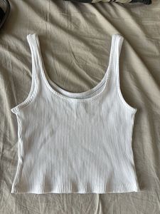 Classic Ribbed White Tank Top