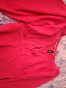 Vibrant Pink Off-Shoulder Puff Sleeve Top