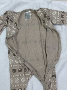 Cute Bear Print Baby Onesie