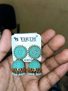Turquoise Jhumka Earrings