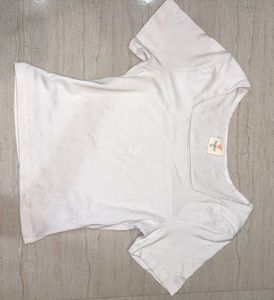 Basic White Square Neck T-Shirt