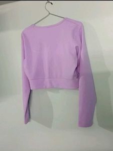 Lavender Cropped Long Sleeve Top