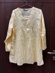 Yellow Embroidered Kurta