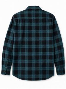 Green Plaid Flannel Shirt M