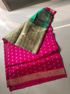 Pink & Green Dress Material