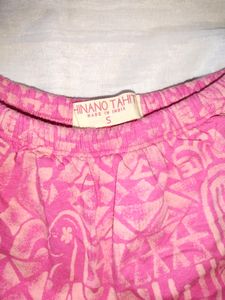 Boho Off-the-Shoulder Pink Tribal Print Top
