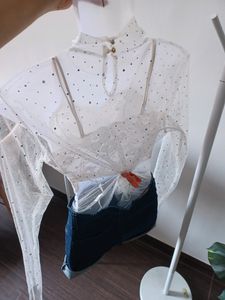 Headturner Glitter Mesh Top