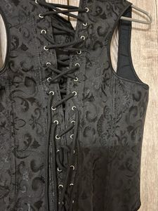 Black Brocade Corset Top