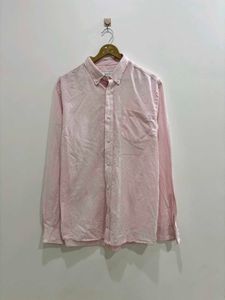 Men's Pink Long Sleeve Button-Up Shirt