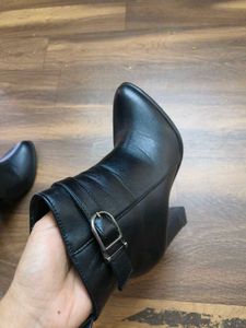 Black Leather Ankle Boots