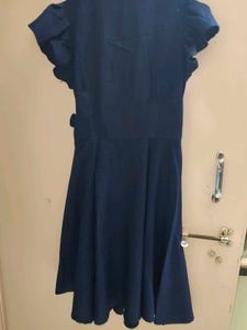 Stylish Navy Blue Wrap Dress  with inner 👗