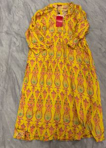 Vibrant Yellow Printed Kurta