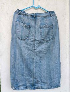 ⚡Offer ⚡Floral Embroidered Denim Skirt