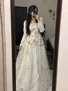 🤍 Beautiful Cream Net Barbie Gown 🤍