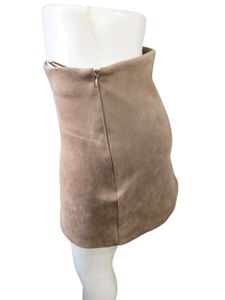 Tan Suede Mini Skirt Free Size Fir For 32 To 36