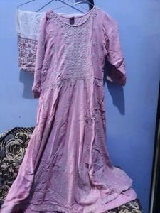 “Umbrella Kurta with Thread Embroidery | Palazzo &amp;