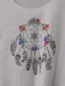 Dreamcatcher Print White Tank Top