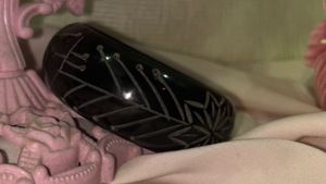 Black Chunky Etched Cute Pinterest Bangle Bracelet