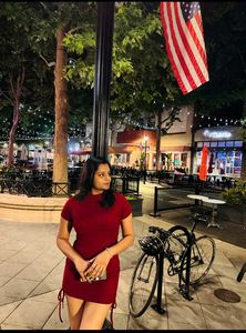 Tie-up Red Bodycon Dress