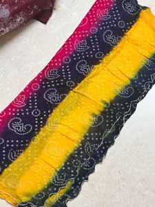 Multicolor Bandhani Navratri Dupatta