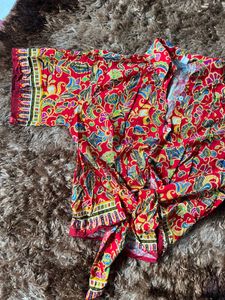 Bohemian Print Tie-Front Blouse