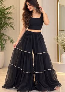 Elegant Black Tiered Skirt