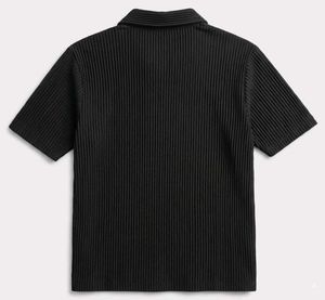 Textured Oversized Polo Shirt | Men/Women | Black