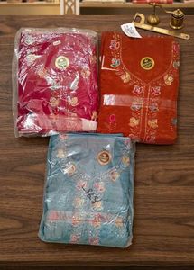 Orange Embroidered Kurta Set with Dupatta