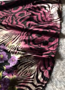 Boho Floral Zebra Print Midi Dress