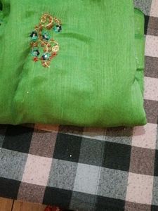 Green Embroidered Saree
