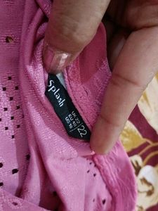 Pink Eyelet Flutter Sleeve Top
