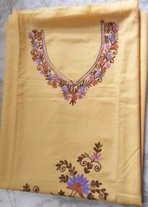 unstitched kashmiri embroidery full suit piece
