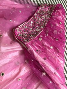 Designer Mirror Work Wester Lehenga With Du