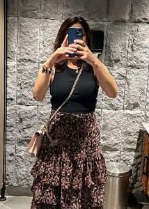 Street 9 Tiered Floral Midi Skirt