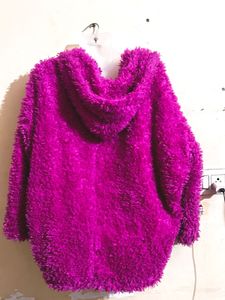Fuzzy Purple Hooded Jacket