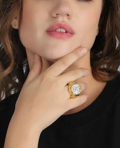 Gold Quartz Ring Watch