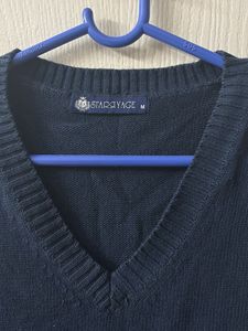 Navy V-Neck Knit Vest