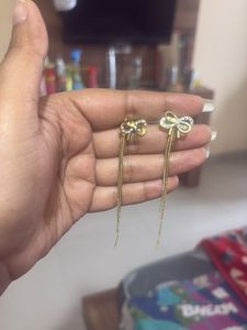 Sparkling Bow Drop Earrings
