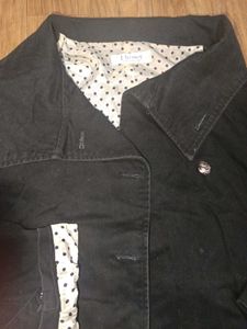 Stylish Black Jacket with Polka Dot Lining