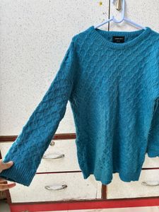 Teal Textured Knit Sweater