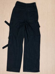 Black Cargo Pants with Buckles